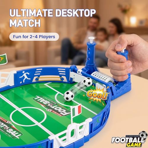 3 OTTERS MINI JUEGO DE MESA DE FÚTBOL PARA NIÑOS Y ADULTOS MINI FUTBOLÍN DE MESA PARA 3 PARA NIETOS JUEGOS DE INTERIOR - 4