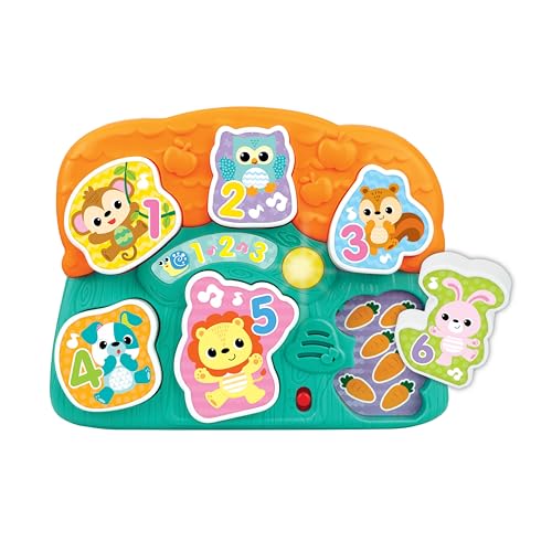 WINFUN LIGHTS N SOUNDS ANIMAL PUZZLE ROMPECABEZAS INTERACTIVO PARA NIÑOS PEQUEÑOS CON 6 PIEZAS DE ANIMALES GRUESOS LUCES MÚSICA - 1