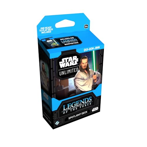 STAR WARS UNLIMITED TCG LEGENDS OF THE FORCE QUIGON JINN SPOTLIGHT DECK BARAJA DE 50 CARTAS LISTA PARA JUGAR CON CARTAS - 1