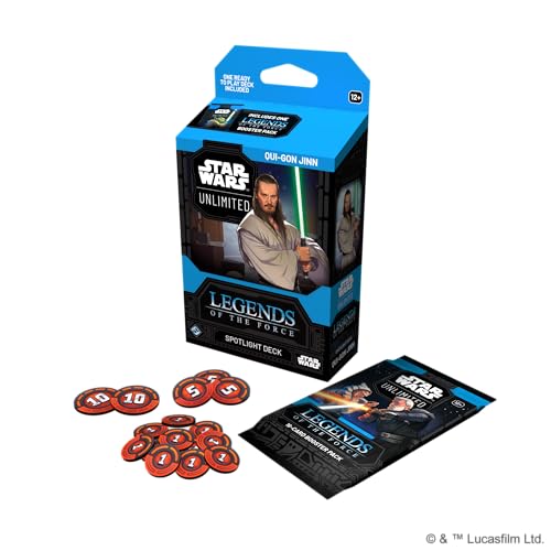 STAR WARS UNLIMITED TCG LEGENDS OF THE FORCE QUIGON JINN SPOTLIGHT DECK BARAJA DE 50 CARTAS LISTA PARA JUGAR CON CARTAS - 2