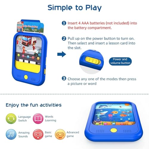 QIAOJOY TABLETA DE APRENDIZAJE PARA NIÑOS ALMOHADILLA DE APRENDIZAJE EDUCATIVA PARA NIÑOS DE 2 A 5 AÑOS PARA APRENDER ALFABETOS - 4