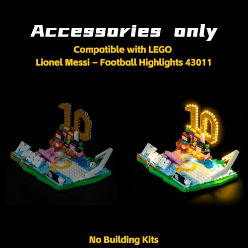 BRICKBLING ILUMINACIÓN LED SOLAMENTE COMPATIBLE CON LEGO LIONEL MESSI SOCCER HIGHLIGHTS 43011 REGALO IDEAL PARA ENTUSIASTAS - 5
