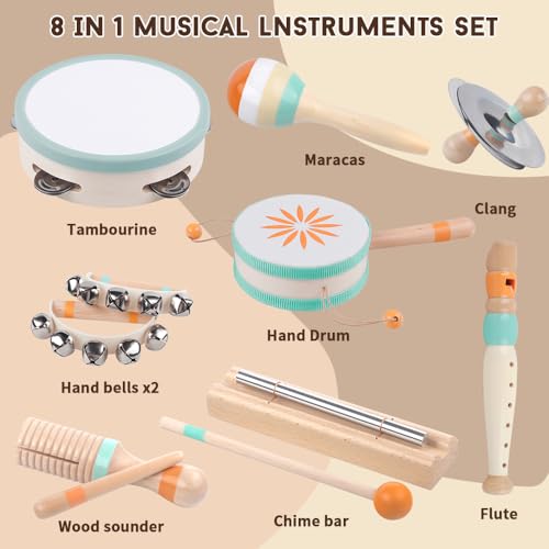 INSTRUMENTOS MUSICALES PARA NIÑOS PEQUEÑOS JUGUETES MUSICALES DE MADERA MONTESSORI PARA BEBÉS DE 13 AÑOS JUGUETES - 2