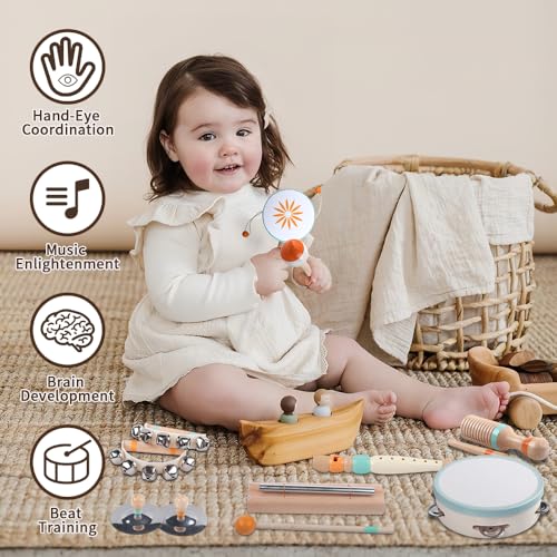INSTRUMENTOS MUSICALES PARA NIÑOS PEQUEÑOS JUGUETES MUSICALES DE MADERA MONTESSORI PARA BEBÉS DE 13 AÑOS JUGUETES - 3
