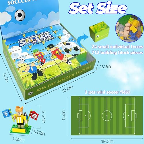 24 IN 1 TOYS BOX SOCCER TOYS SOCCER GIFTS FOR BOYS GIRLS SOCCER BUILDING BLOCK SET 46812 YEARS OLD BIRTHDAY GIFT STUFF KIDS - 2