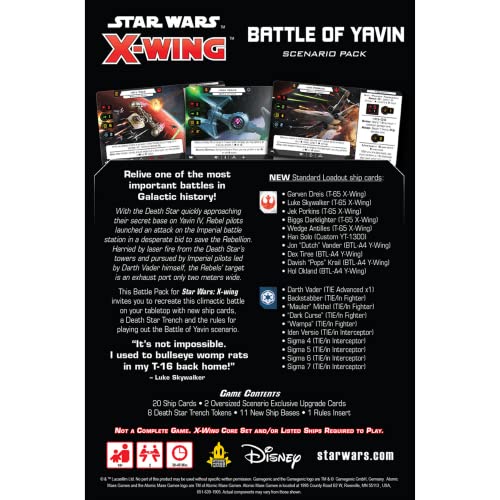 STAR WARS XWING 2 EDICIÓN JUEGO DE MINIATURA BATTLE OF YAVIN BATTLE PACK JUEGO DE ESTRATEGIA PARA NIÑOS Y ADULTOS MAYORES DE 14 - 4