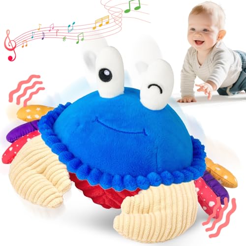 JUGUETES PARA BEBÉS DE 12 A 18 MESES JUGUETE DE PELUCHE MUSICAL DE CANGREJO QUE GATEA 40 CANCIONES Y FUNCIÓN DE GRABACIÓN - 1