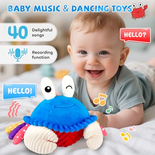 JUGUETES PARA BEBÉS DE 12 A 18 MESES JUGUETE DE PELUCHE MUSICAL DE CANGREJO QUE GATEA 40 CANCIONES Y FUNCIÓN DE GRABACIÓN - 2