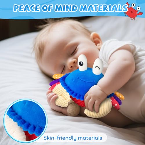 JUGUETES PARA BEBÉS DE 12 A 18 MESES JUGUETE DE PELUCHE MUSICAL DE CANGREJO QUE GATEA 40 CANCIONES Y FUNCIÓN DE GRABACIÓN - 5