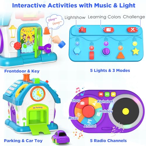 VAHOME JUGUETES MONTESSORI 14 EN 1 PARA NIÑOS DE 1 AÑO REGALOS PARA NIÑOS JUGUETE EDUCATIVO MUSICAL PARA BEBÉS DE 12 A 18 MESES - 5