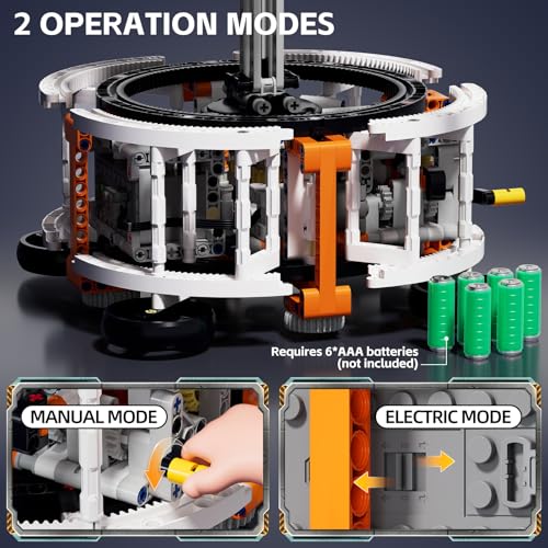 KIT DE CONSTRUCCIÓN ESPACIAL DE SISTEMA SOLAR GIRATORIO DE DOBLE MODO MODELO STEM CON PLANETAS GIRATORIOS SOL ILUMINADO - 3