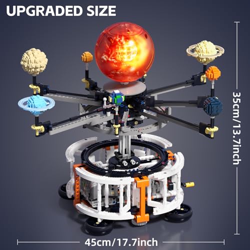 KIT DE CONSTRUCCIÓN ESPACIAL DE SISTEMA SOLAR GIRATORIO DE DOBLE MODO MODELO STEM CON PLANETAS GIRATORIOS SOL ILUMINADO - 4