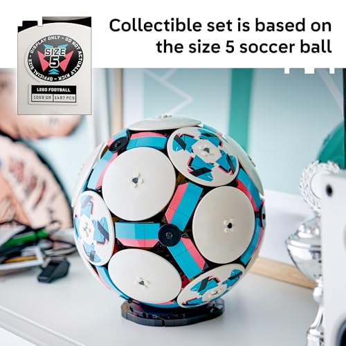 LEGO EDITIONS BALÓN DE FÚTBOL JUGUETE DE CONSTRUCCIÓN PARA NIÑOS DECORACIÓN DEPORTIVA COLECCIONABLE PARA NIÑOS Y NIÑAS A PARTIR - 3