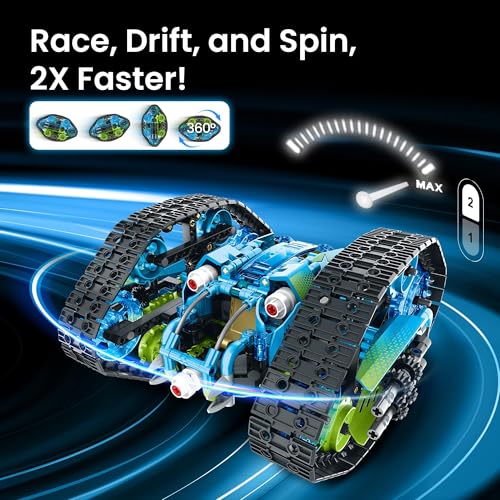 SILLBIRD KIT DE CONSTRUCCIÓN DE AUTOMÓVIL ROBOT CON CONTROL REMOTO REGALOS STEM PARA NIÑOS DE 8 A 14 AÑOS JUGUETES DE CARRERAS - 5