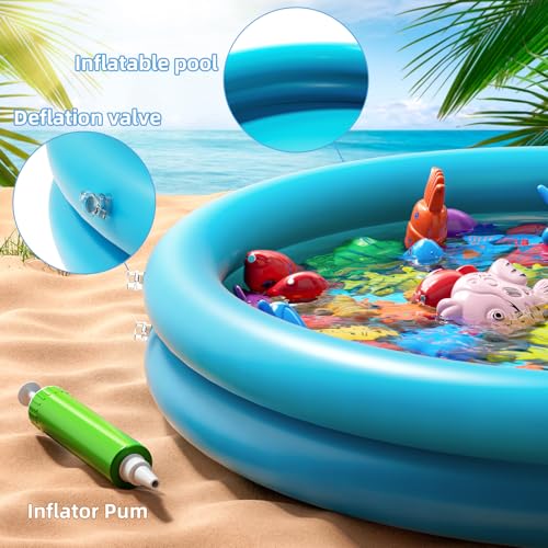 NIPLOOOW JUEGOS DE PESCA PARA PISCINA JUGUETES DE MESA DE AGUA Y BAÑERA CON VARA DE PISCINA INFLABLE RED DE PLÁSTICO Y PESCADO - 5