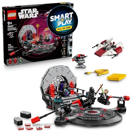 LEGO STAR WARS SMART PLAY DUELO EN LA SALA DEL TRONO Y JUGUETE DE CONSTRUCCIÓN INTERACTIVO AWING SET TODO EN UNO REACCIONA - 1