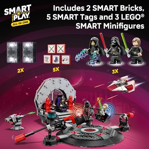 LEGO STAR WARS SMART PLAY DUELO EN LA SALA DEL TRONO Y JUGUETE DE CONSTRUCCIÓN INTERACTIVO AWING SET TODO EN UNO REACCIONA - 2