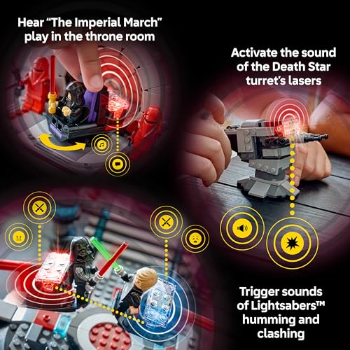 LEGO STAR WARS SMART PLAY DUELO EN LA SALA DEL TRONO Y JUGUETE DE CONSTRUCCIÓN INTERACTIVO AWING SET TODO EN UNO REACCIONA - 5
