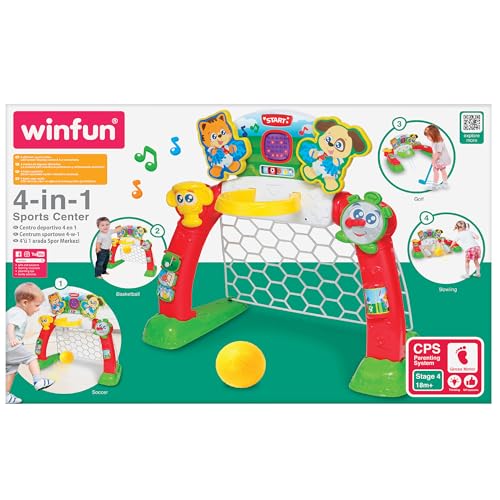 WINFUN CENTRO DEPORTIVO 4 EN 1 4 MODOS FÚTBOL BALONCESTO BOLOS Y GOLF PANTALLA LED JUGUETE INTERACTIVO TRANSFORMADOR NIÑOS - 2