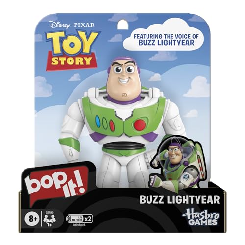 HASBRO GAMING BOP IT DISNEY PIXAR BUZZ LIGHTYEAR EDITION GAME INSPIRED BY TOY STORY OFFICIALLY LICENSED DISNEY KIDS GAMES AGES 8 - 3
