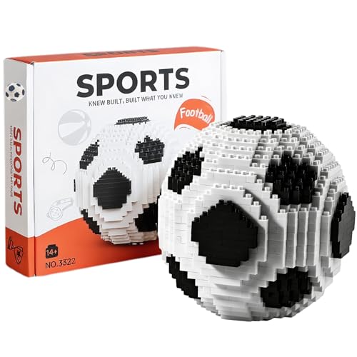 JUEGO DE BLOQUES DE CONSTRUCCIÓN DE BALÓN DE FÚTBOL JUGUETES DE MODELO DE FÚTBOL EN BLANCO Y NEGRO REGALO PARA ADOLESCENTES QUE - 1