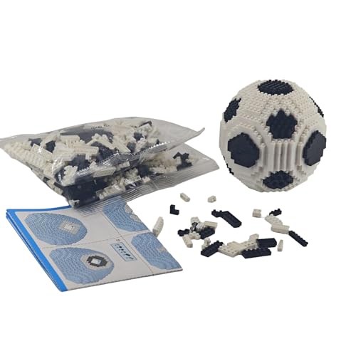 JUEGO DE BLOQUES DE CONSTRUCCIÓN DE BALÓN DE FÚTBOL JUGUETES DE MODELO DE FÚTBOL EN BLANCO Y NEGRO REGALO PARA ADOLESCENTES QUE - 2