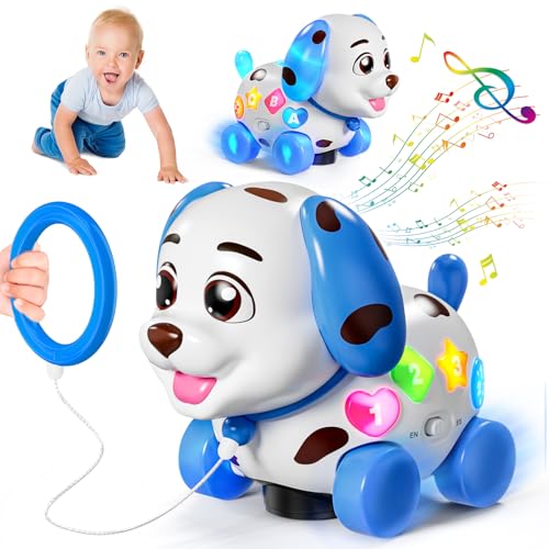 Juguete Pulpo Musical Para Bebés De 6 A 12 Meses – Gatea Y Repite Voces Con Luces LED, Evasión De Obstáculos (Azul)