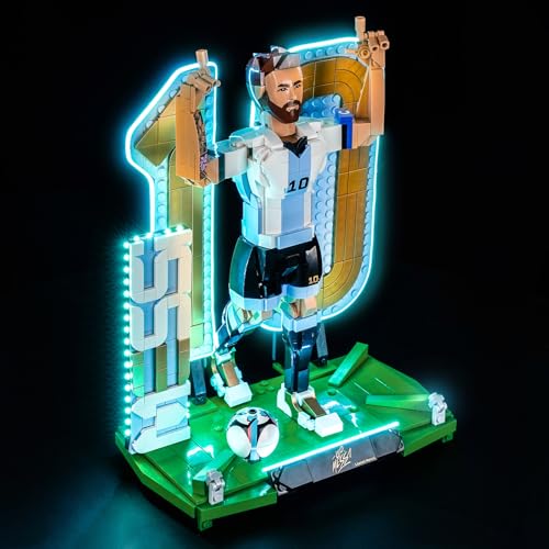 KIT DE LUCES LED MEJORADO COMPATIBLE CON LEGO LIONEL MESSI JUEGO DE CONSTRUCCIÓN DE LEYENDA DE FÚTBOL DECORACIÓN DE LUCES - 2