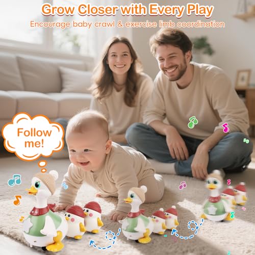 JUGUETE MUSICAL DE PATO GATEADOR CON CANCIÓN DE CUNA JUGUETE INTERACTIVO PARA BEBÉS CON MOVIMIENTO BAMBOLEANTE Y LUCES - 2