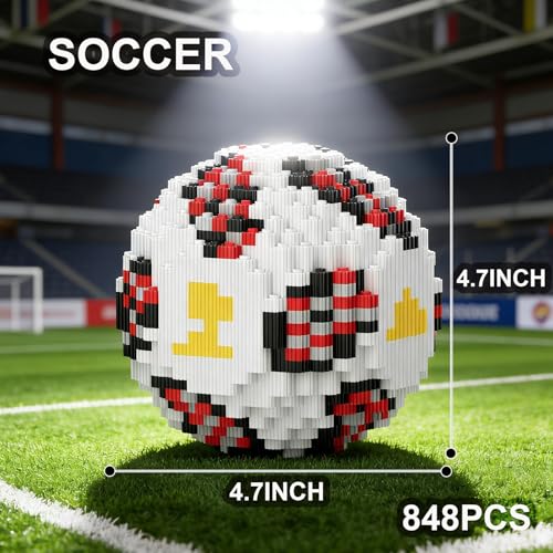 JUEGO DE 4 BLOQUES DE CONSTRUCCIÓN DE FÚTBOL DEPORTIVO 2 FIGURAS FAMOSAS DE ESTRELLAS DE FÚTBOL INTERNACIONAL LADRILLOS - 3