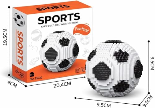 JUEGO DE BLOQUES DE CONSTRUCCIÓN DE FÚTBOL PARA ADULTOS JUGUETES EDUCATIVOS 3D STEM EN MINIATURA DE 334 PULGADAS LADRILLOS - 3