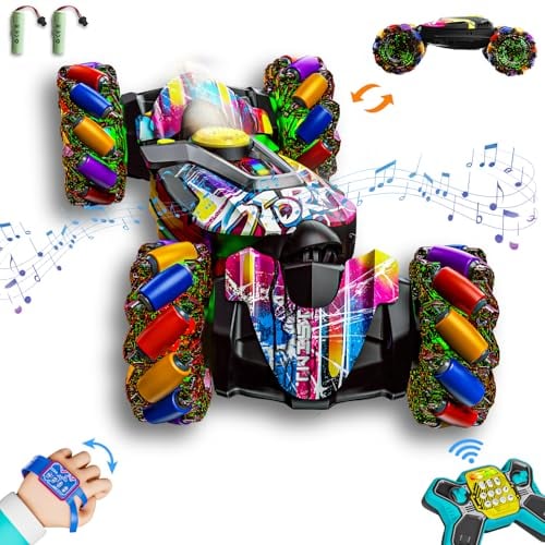 COCHE DE ACROBACIAS RC CON SENSOR DE GESTOS JUGUETES DE COCHE DE CONTROL REMOTO PARA EDADES 5713 CON LUCES MÚSICA Y ASPERSIÓN - 1