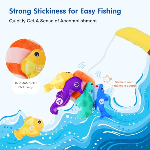 JUGUETES MONTESSORI PARA NIÑOS DE 1 A 2 AÑOS JUEGO DE PESCA EN EL OCÉANO DE TELA CON TAZAS APILABLES JUGUETE DE APRENDIZAJE - 4