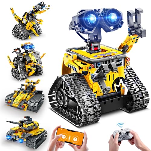 INSOON JUEGO DE JUGUETES DE ROBOT PARA NIÑOS JUEGO DE CONSTRUCCIÓN DE 520 PIEZAS APLICACIÓN Y CONTROL REMOTO KIT DE ROBÓTICA 5 - 1