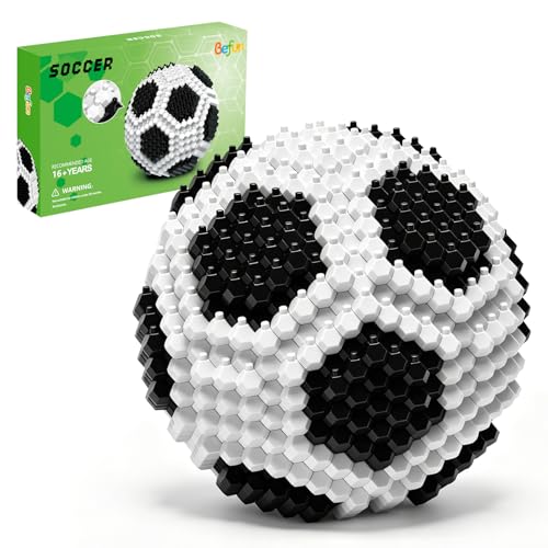 BEFUN SOCCER BUILDING BLOCKS SET 437 PIECES CHALLENGING STEM BUILDING KIT FOR ADULTS TEENS 14 15 16 3D MINI SOCCER MODEL - 1