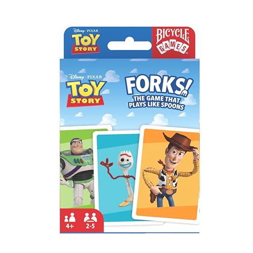 BICYCLE SPOONS CON FORKY DE TOY STORY JUEGO DE CARTAS PARA NIÑOS CON PERSONAJES DE DISNEY Y PIXAR WOODY BUZZ LIGHTYEAR FORKY BO - 2
