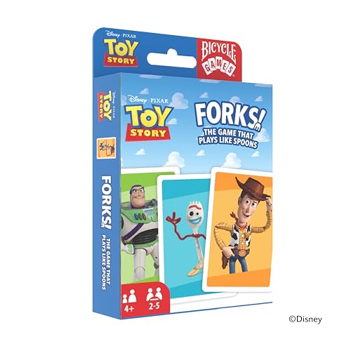 BICYCLE SPOONS CON FORKY DE TOY STORY JUEGO DE CARTAS PARA NIÑOS CON PERSONAJES DE DISNEY Y PIXAR WOODY BUZZ LIGHTYEAR FORKY BO - 3