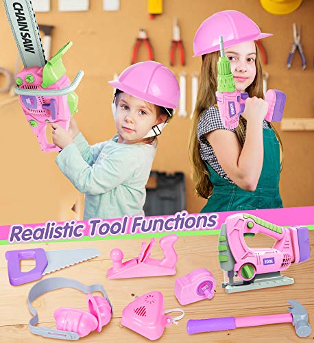 JUEGO DE HERRAMIENTAS PARA NIÑOS CON TALADRO ELÉCTRICO MOTOSIERRA HERRAMIENTAS DE JUGUETE PARA NIÑAS JUEGO DE HERRAMIENTAS - 4