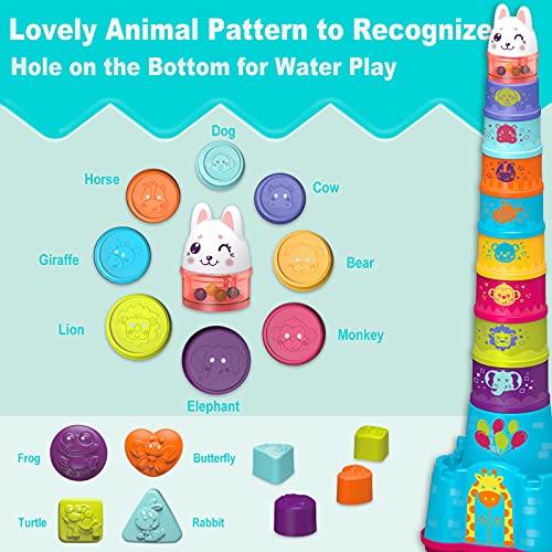 LTKFFFDP JUGUETES APILABLES PARA BEBÉS DE 1 A 3 AÑOS CLASIFICADOR DE FORMA DE TAZA DE ANIDACIÓN PARA BEBÉS DE 6 A 12 A 18 MESES - 3