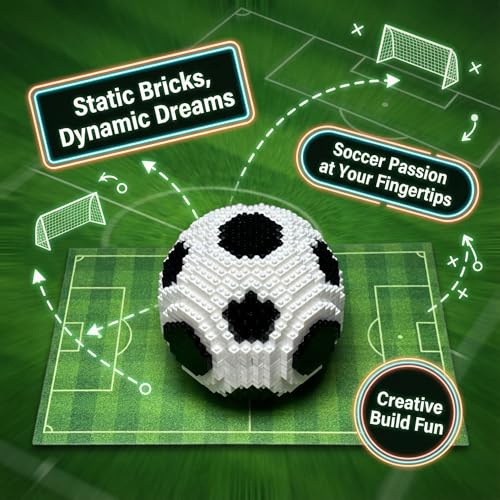 KADABLK JUEGO DE BLOQUES DE CONSTRUCCIÓN DE FÚTBOL KIT DE FÚTBOL DEPORTIVO DE MICROBLOQUES DECORACIÓN DEL HOGAR DE OFICINA - 2