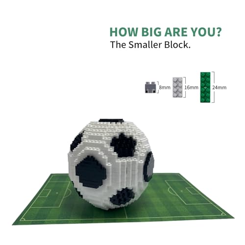 KADABLK JUEGO DE BLOQUES DE CONSTRUCCIÓN DE FÚTBOL KIT DE FÚTBOL DEPORTIVO DE MICROBLOQUES DECORACIÓN DEL HOGAR DE OFICINA - 4