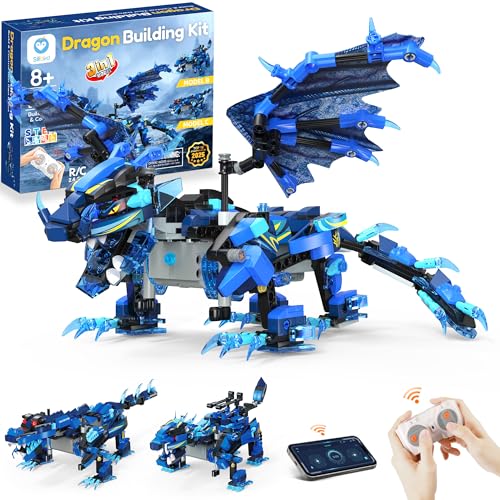 SILLBIRD KIT DE CONSTRUCCIÓN DE DRAGÓN CON CONTROL REMOTO REGALOS STEM PARA NIÑOS DE 8 A 12 AÑOS MODELOS TÉCNICOS CONSTRUIBLES 3 - 1