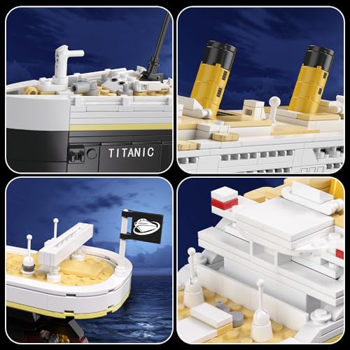 NETEHU TITANIC BOAT MODEL JUEGO DE BLOQUES DE CONSTRUCCIÓN DE 1465 PIEZAS MODELO DE CRUCERO DE LADRILLOS JUGUETES EDUCATIVOS - 4