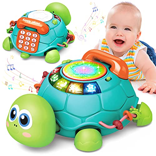 JYUSMILE JUGUETES PARA BEBÉS DE 6 A 12 MESES JUGUETES MUSICALES DE TORTUGAS QUE GATEAN PARA BEBÉS JUGUETE EDUCATIVO - 1