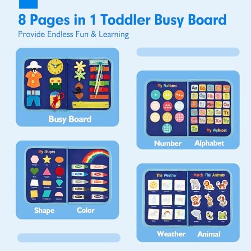 HAHALAND PANEL SENSORIAL PARA NIÑOS PEQUEÑOS JUGUETES MONTESSORI PARA PREESCOLAR ACTIVIDADES DE APRENDIZAJE CON HABILIDADES - 2
