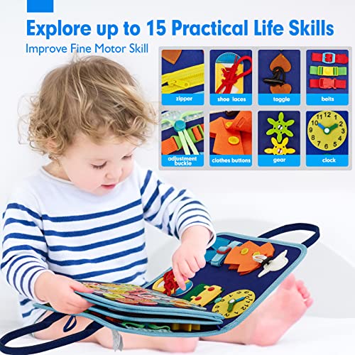 HAHALAND PANEL SENSORIAL PARA NIÑOS PEQUEÑOS JUGUETES MONTESSORI PARA PREESCOLAR ACTIVIDADES DE APRENDIZAJE CON HABILIDADES - 3