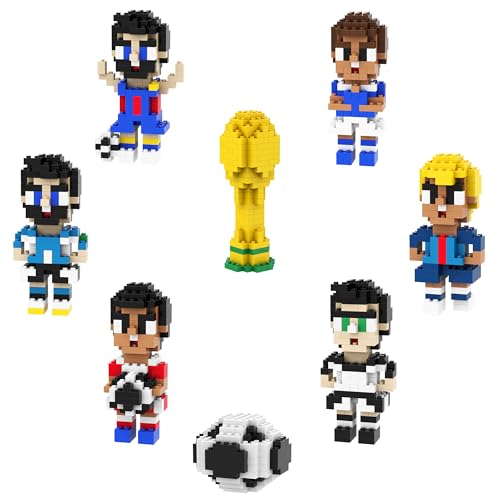 JUEGO DE 8 PIEZAS DE BLOQUES DE CONSTRUCCIÓN DE MINIFIGURAS DE BALÓN DE FÚTBOL COLECCIONISTA STEM LITTLE PEOPLE VIENE CON MODELO - 1
