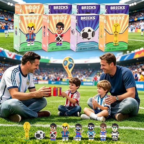JUEGO DE 8 PIEZAS DE BLOQUES DE CONSTRUCCIÓN DE MINIFIGURAS DE BALÓN DE FÚTBOL COLECCIONISTA STEM LITTLE PEOPLE VIENE CON MODELO - 4