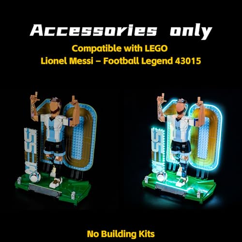 BRICKBLING ILUMINACIÓN COMPATIBLE CON LEGO LIONEL MESSI SOCCER LEGEND LUZ CREATIVA COMPATIBLE CON LEGO 43015 NO VIENE CON MODELO - 3
