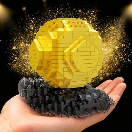 CONJUNTO DE BLOQUES DE CONSTRUCCIÓN MICRO MINI DE BALÓN DE FÚTBOL DORADO PARA ADULTOS ADORNOS DE FÚTBOL DEPORTIVO PARA OFICINA - 3